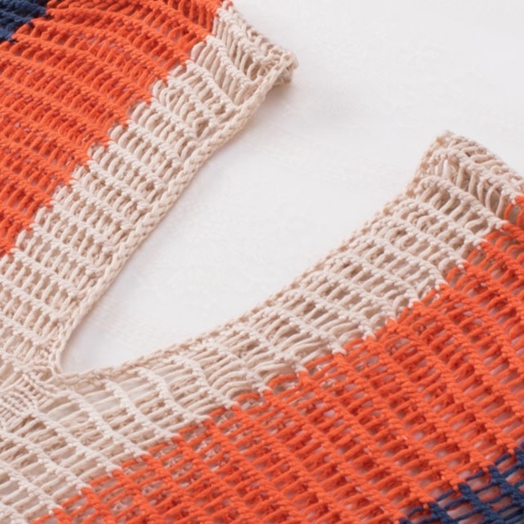 Multi color crochet fringe bathing suit cover S M L - Picture 7 of 8